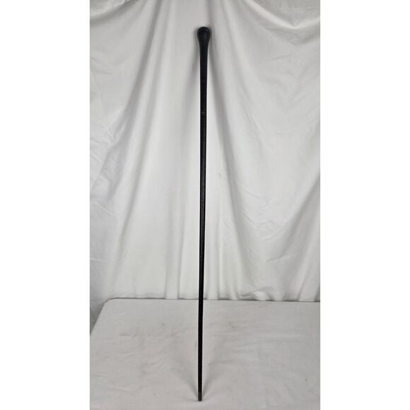 Antique Leather Wrapped Walking Cane Plantation Swagger Stick Black 35.5" - Picture 3 of 11